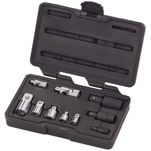 10-Piece 1/4", 3/8" & 1/2" Drive Universal Joint and Adapter Set Superchem Industries