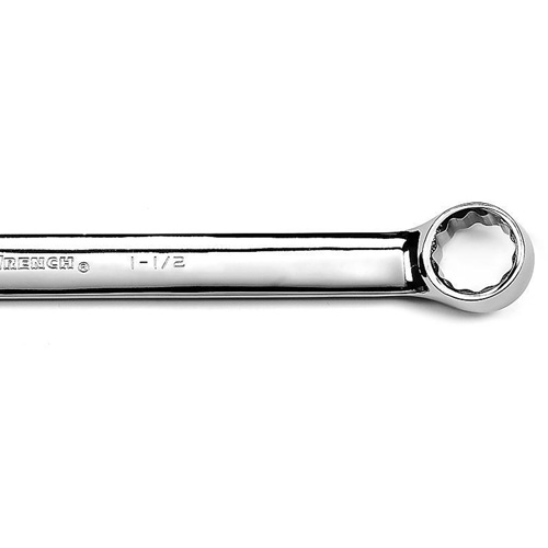 12-Point Long Pattern Combination Wrench, 12 Point, 1-1/2", Chrome/Polished Finish Superchem Industries