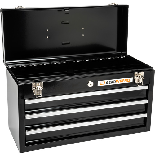 Portable Tool Box, 20" W, 3 Drawers, Black Superchem Industries