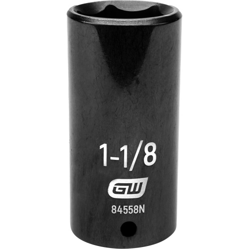 SAE Socket, Impact, 1-1/8", 1/2" Drive, 6 Points, Deep Superchem Industries