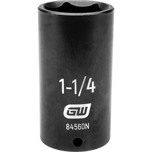 SAE Socket, Impact, 1-1/4", 1/2" Drive, 6 Points, Deep Superchem Industries
