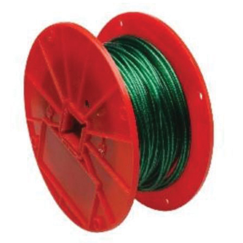 C&acirc;ble m&eacute;tallique, 250' (76,2 m) x 1/16", 28 lb (0,014 tonne), Rev&ecirc;tement de vinyle Superchem Industries