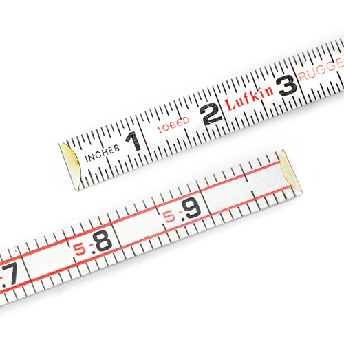 Folding Wood Rule, 6' L, Wood, 1/6" Graduations Superchem Industries