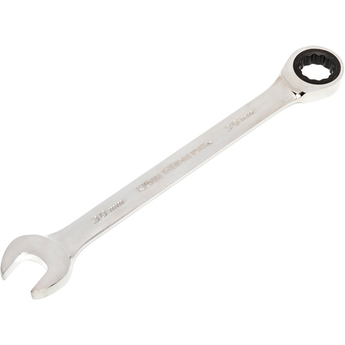 72-Tooth Ratcheting Combination Wrench, 12 Point, 30 mm, Chrome/Polished Finish Superchem Industries