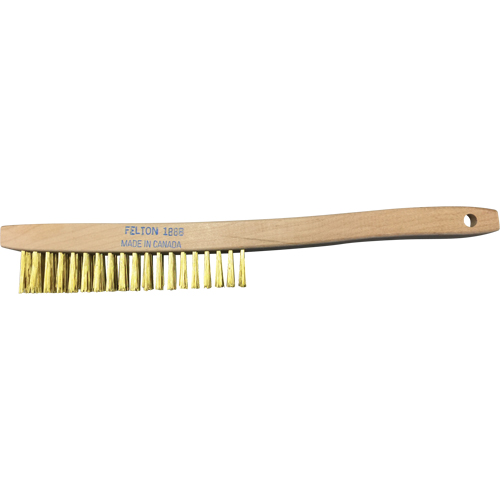 Brosses de nettoyage &agrave; manche recourb&eacute;, Laiton, 4 x 19 rangs de fils, Longueur 14" Superchem Industries