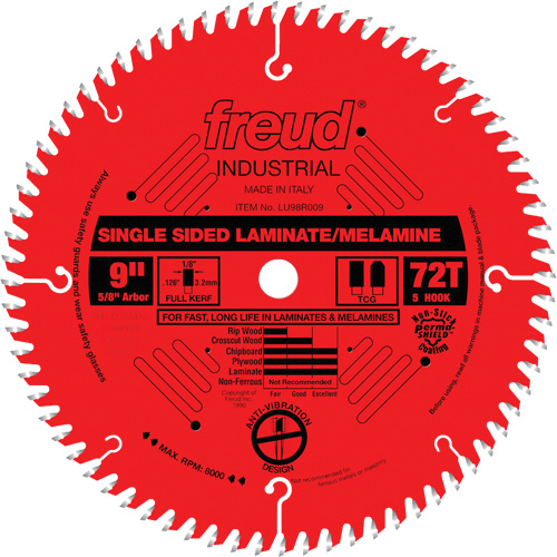 TCS Industrial Saw Blade - Chipboard, 9", 72 Teeth, Laminate Use Superchem Industries