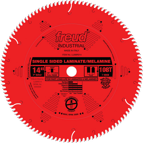 TCS Industrial Saw Blade - Chipboard, 14", 108 Teeth, Laminate Use Superchem Industries
