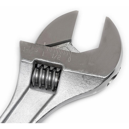 Adjustable Tapered Handle Wrench - Carded, 15" L, 1-11/16"/43 mm Max Width, Chrome/Polished Superchem Industries