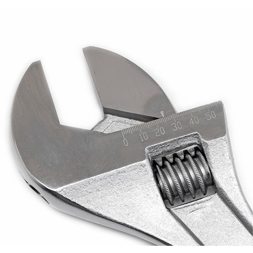 Adjustable Tapered Handle Wrench - Carded, 18" L, 2-1/16"/53 mm Max Width, Chrome/Polished Superchem Industries