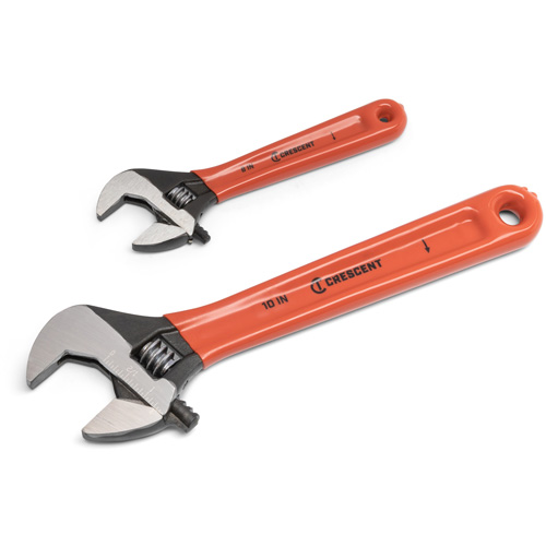 Black Oxide Wrench Set with Cushion Grips, Adjustable, 2 Pieces, Imperial and Metric Superchem Industries