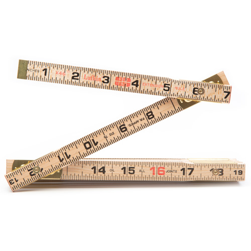 R&egrave;gle Red End avec deux rallonges de r&egrave;gle &agrave; glissi&egrave;re de 6", 6' lo, Bois, Graduations de 1/16" Superchem Industries