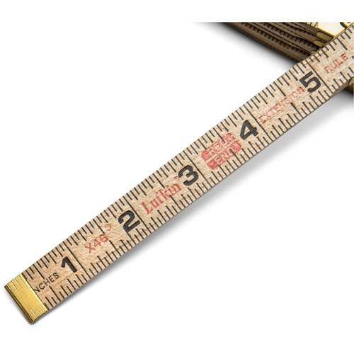 Folding Rule, 6' L, Wood, 1/16" Graduations Superchem Industries