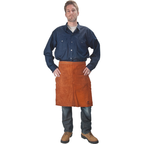 Tablier en cuir, Taille, 24" lo, Lava Brown Superchem Industries