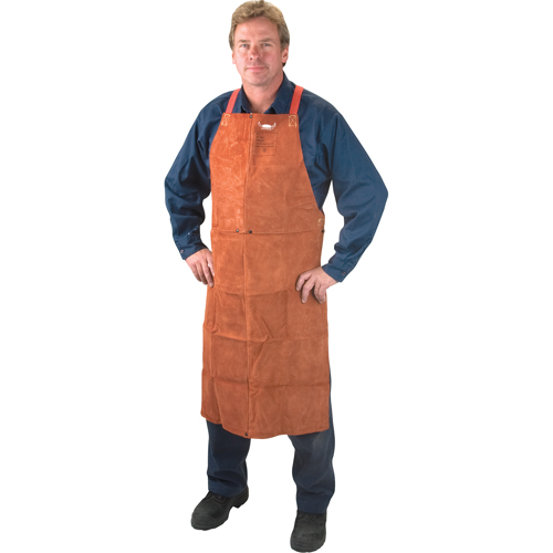 Tablier en cuir, Salopette, 42" lo, Lava Brown Superchem Industries