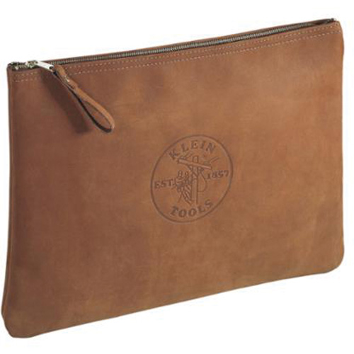 Contractor's Leather Portfolio Zipper Bag, Tool Holder, Leather, 1 Pockets Superchem Industries