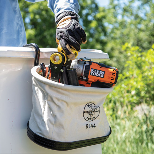 Aerial-Basket Oval Bucket, Canvas, 14" Dia. x 10" H, 150.0 lbs. Load Rating Superchem Industries