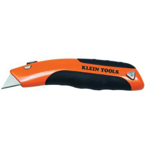 Klein-Kurve&reg; Retractable Utility Knife, Stainless Steel, Heavy-Duty, Rubber Handle Superchem Industries