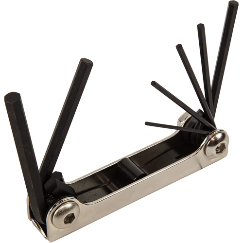 Folding Hex Key Set, 7 Pcs., Metric Superchem Industries