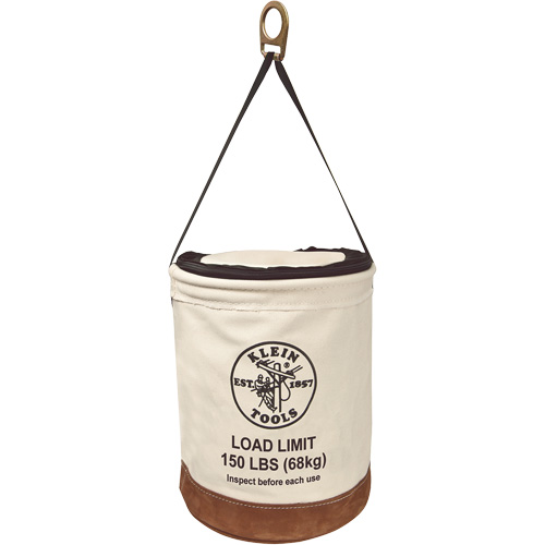 Canvas Bucket with Bucket Top, Canvas, 14" Dia. x 22" H, 150 lbs. Load Rating Superchem Industries