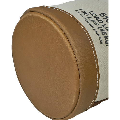 Leather-Bottom Bucket, 17" H, Canvas, White Superchem Industries