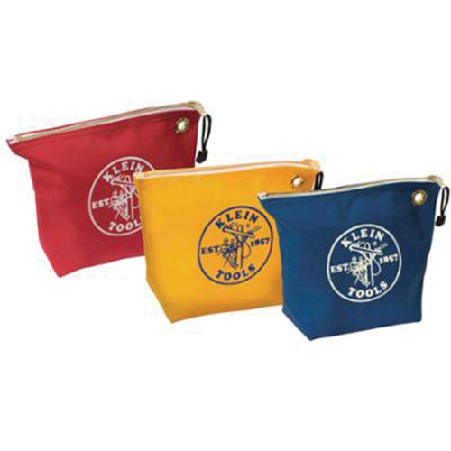 Zipper Tool Pouches, 3-Pack, Canvas, 1 Pockets, Natural Superchem Industries