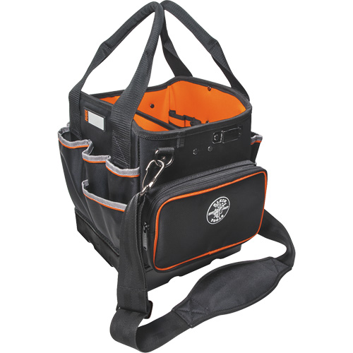 Tradesman Pro Tool Tote, Ballistic Nylon, 40 Pockets, Black/Orange Superchem Industries