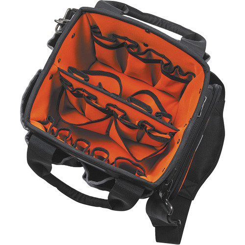 Tradesman Pro Tool Tote, Ballistic Nylon, 40 Pockets, Black/Orange Superchem Industries