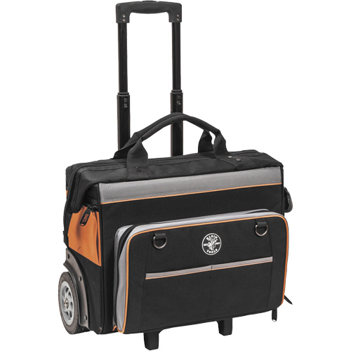 Tradesman Pro Rolling Tool Bag, Ballistic Polyester, 24 Pockets, Black/Orange Superchem Industries