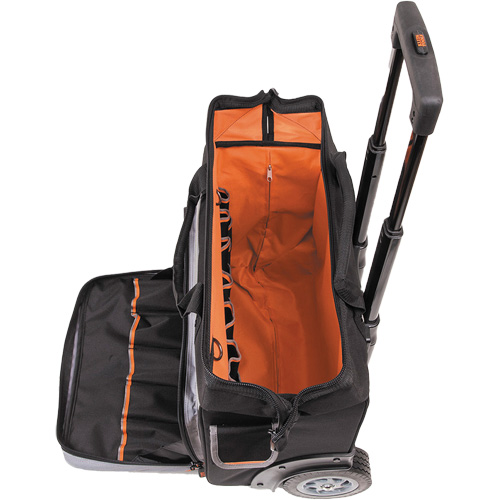 Tradesman Pro Rolling Tool Bag, Ballistic Polyester, 24 Pockets, Black/Orange Superchem Industries