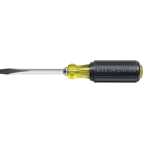 Tournevis industriels fendu &agrave; pointe en losange, 1/4", 8-11/32" lo, Prise Coussin&eacute;e Superchem Industries