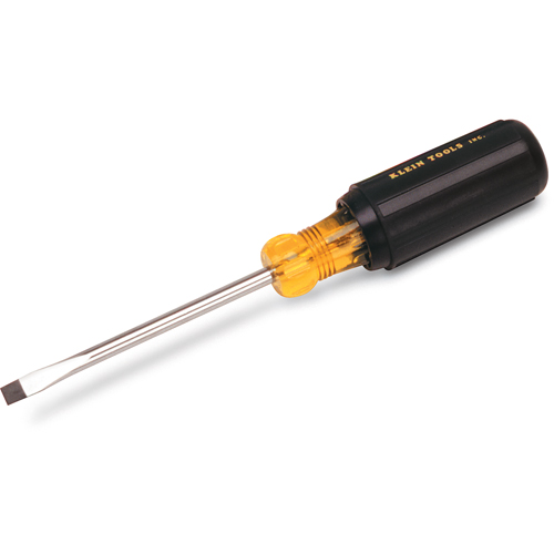 Slot Cabinet Tip Screwdriver, 1/4" Tip, Round, 12-11/32" L, Cushion Grip Handle Superchem Industries
