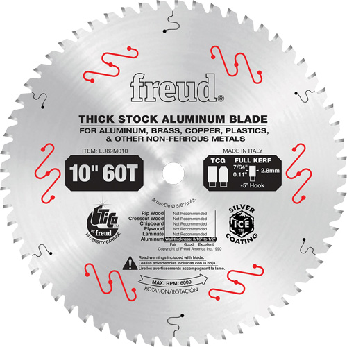 Industrial Saw Blade, 10", 72 Teeth, Non-Ferrous Use Superchem Industries