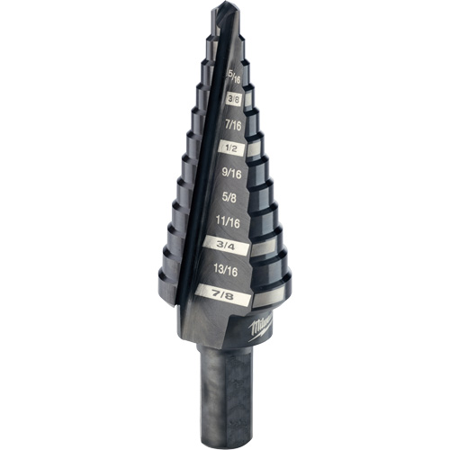 Foret &eacute;tag&eacute; no 4, 3/16" - 7/8", Incr&eacute;ments de 1/16", Acier rapide Superchem Industries
