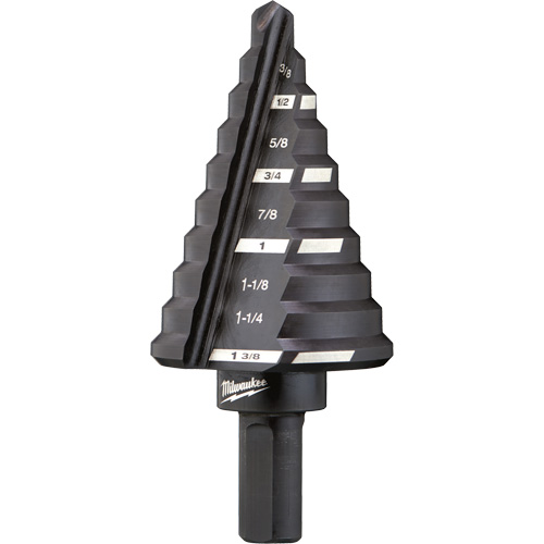 #5 Step Drill Bit, 1/4" - 1-3/8" , 1/8" Increments, High Speed Steel Superchem Industries