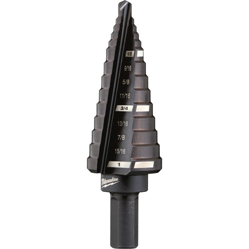 #8 Step Drill Bit, 1/2" - 1" , 1/16" Increments, High Speed Steel Superchem Industries
