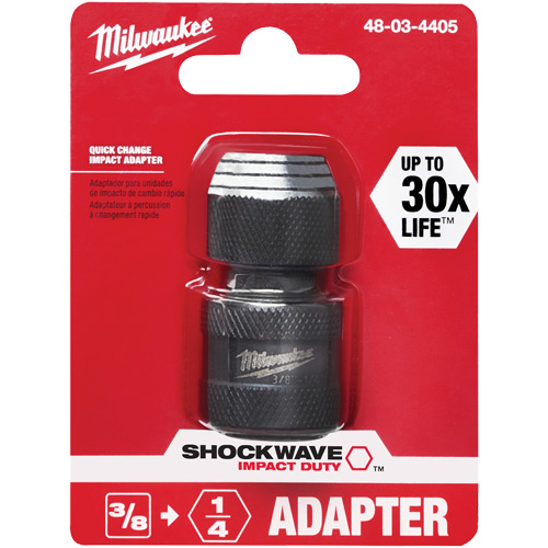 Shockwave Impact Driver Square to Hex Socket Adapter, Impact, 1/4" Drive, 3/8" Socket, 1.875" L Superchem Industries