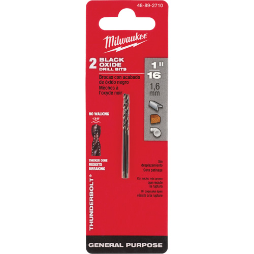 Thunderbolt&reg; Jobber Drill Bit, High Speed Steel, 1/16", 1-7/8" L, 7/8" Flute, 135° Point Angle Superchem Industries