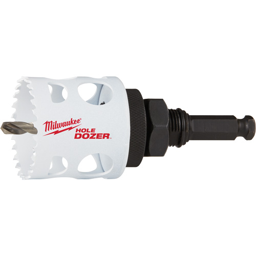 Scie-cloche Hole Dozer avec arbre, 2", Profondeur de la coupe 1-5/8", Bim&eacute;tal Superchem Industries