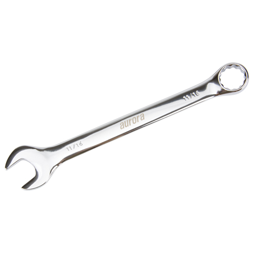Combination Wrench, 12 Point, 11/16", Chrome Finish Superchem Industries