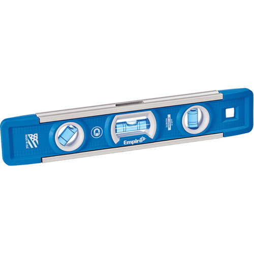 True Blue&reg; Torpedo Level, 9" L, Aluminum, 3 Vials, Magnetic Superchem Industries
