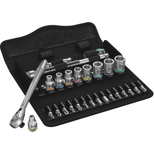 Zyklop Metric Metal Ratchet with Switch Lever Set, 28 Pcs, 1/4" Drive Size Superchem Industries