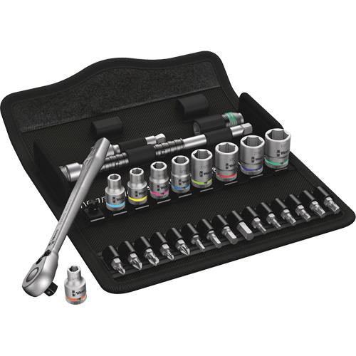Zyklop Imperial Metal Ratchet with Switch Lever Set, 28 Pcs, 1/4" Drive Size Superchem Industries