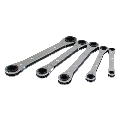 Wrench Set, Ratcheting Box, 5 Pieces, Metric Superchem Industries