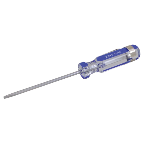 Tournevis &agrave; fente, Tige de 1/8", Ronde, 5-1/2" lo, Prise en Plastique Superchem Industries