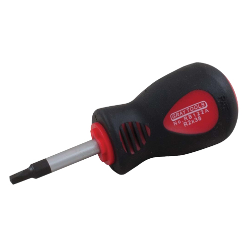 Square Recess Screwdriver, #0 Tip, Round, 4" L, Cushion Grip Handle Superchem Industries