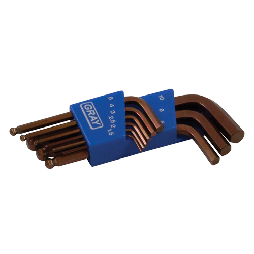 Short Ball End Hex Key Set, 9 Pcs., Metric Superchem Industries