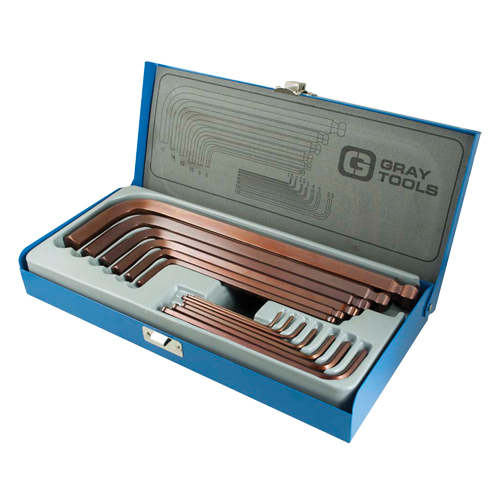 Long Arm Ball Hex Key Set, 13 Pcs., Metric Superchem Industries