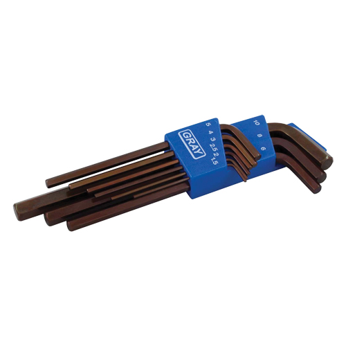 Extra Long Arm Hex Key Set, 9 Pcs., Metric Superchem Industries