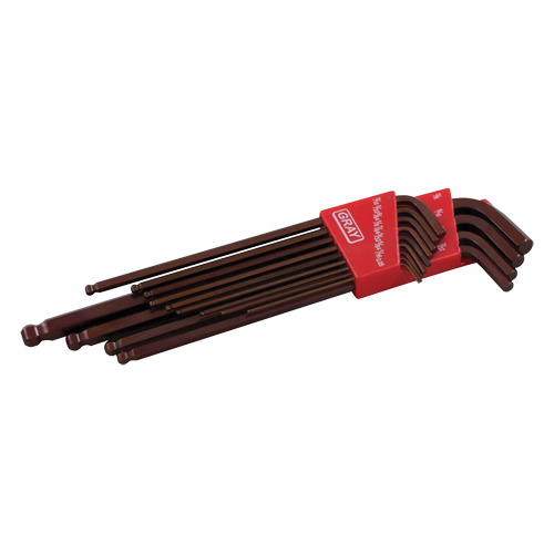 Extra Long Arm Ball Hex Key Set, 13 Pcs., Imperial Superchem Industries