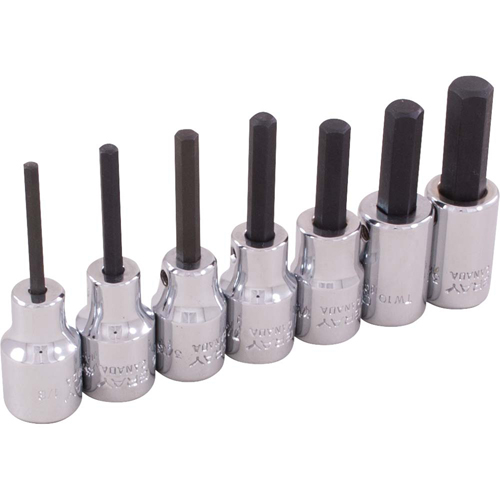 Hex Head Socket Set, Hex, 3/8" Drive, 7 Pcs Superchem Industries